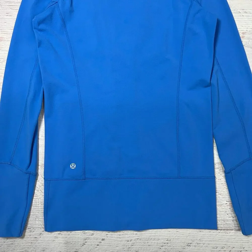 Lululemon In Stride Athletic Jacket Size 4 Blue Full Zip Workout Top Athletic